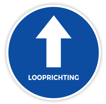 Vloersticker looprichting tekst