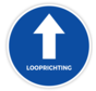 Vloersticker looprichting tekst