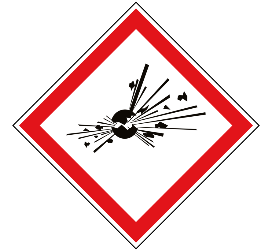 GHS 01 explosieve stoffen sticker Diverse formaten