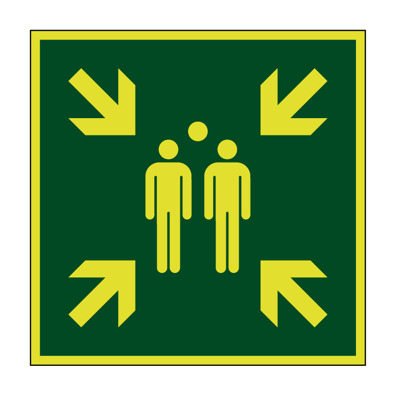 Verzamelplaats lichtgevend - 150 x 150 mm - Kunststof bord