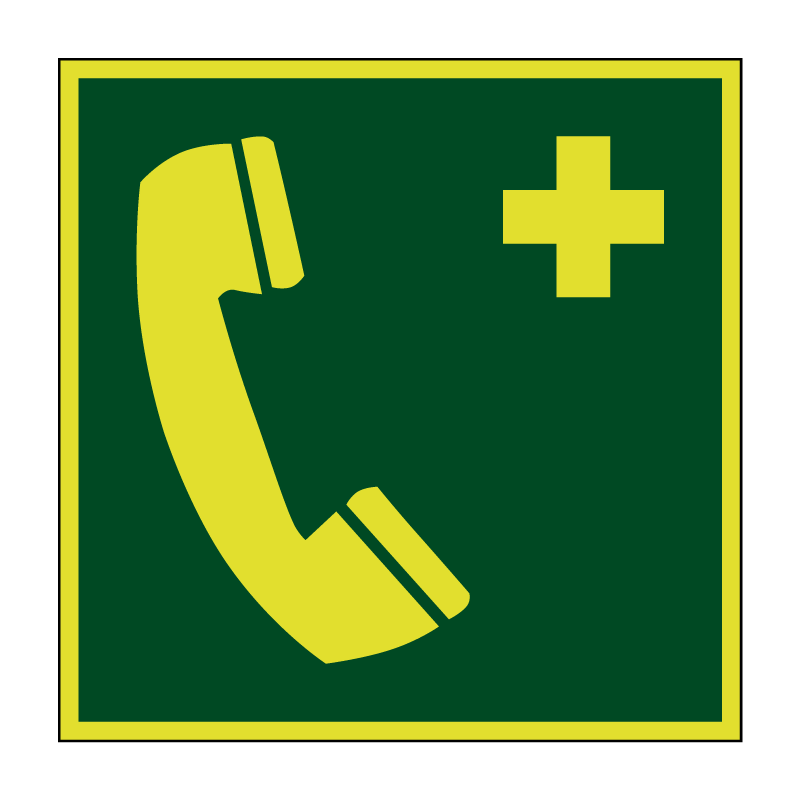 Telefoon voor noodgevallen lichtgevend - 150 x 150 mm - Kunststof bord