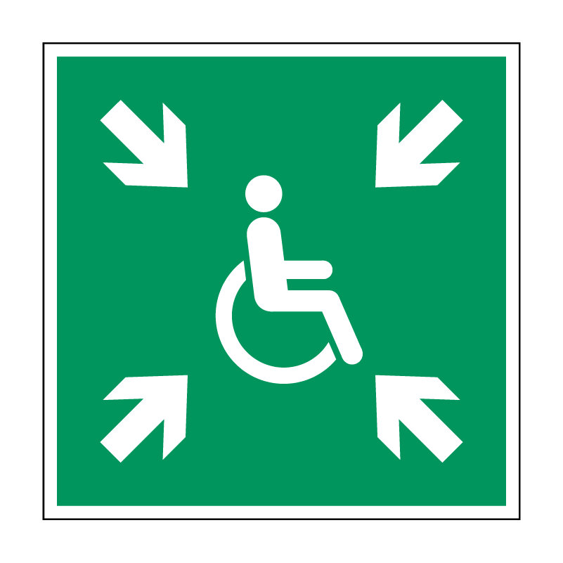Invalide verzamelplaats - 100 x 100 mm - Kunststof bord