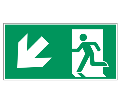 Nooduitgang naar links onder pictogram