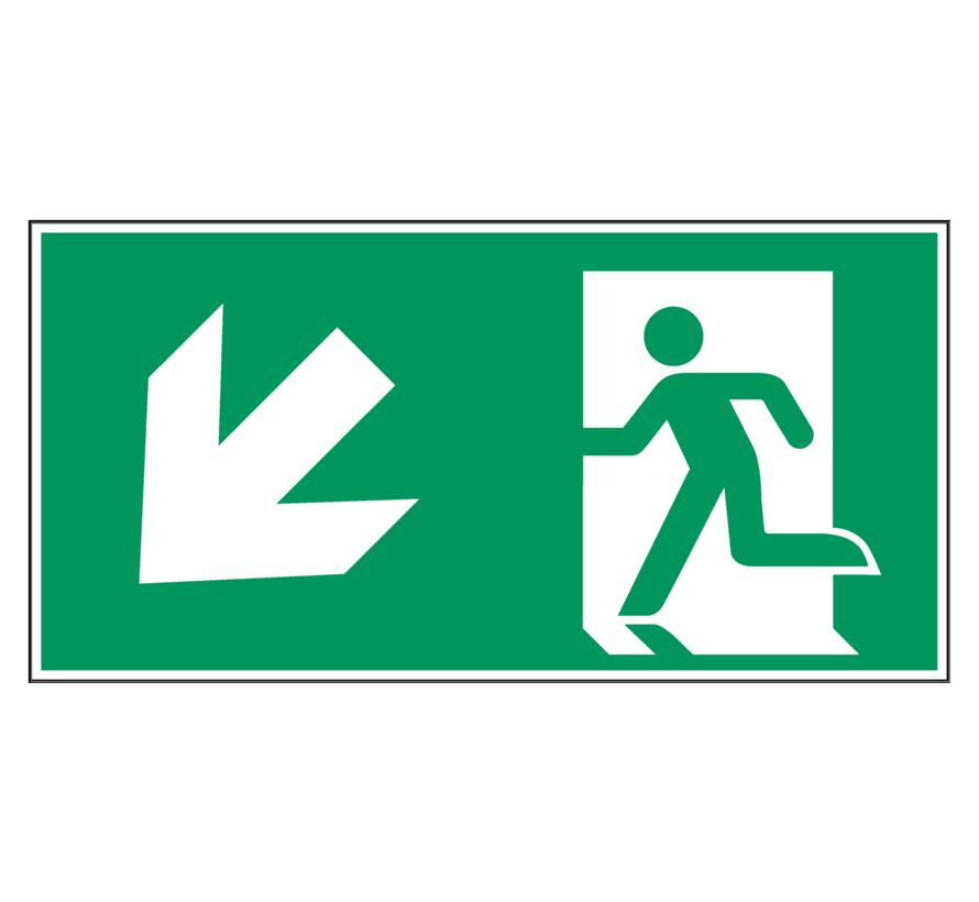 Nooduitgang naar links onder pictogram