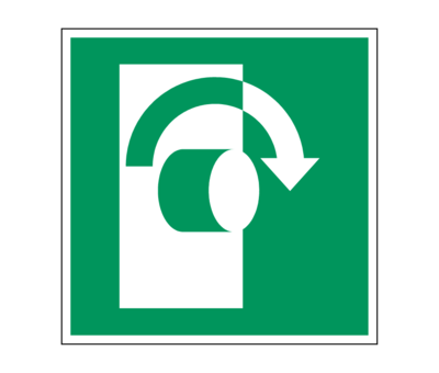 Draai in wijzerzin om te openen pictogram