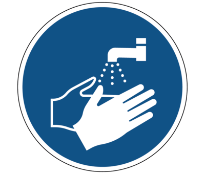 Handen wassen verplicht gebodspictogram