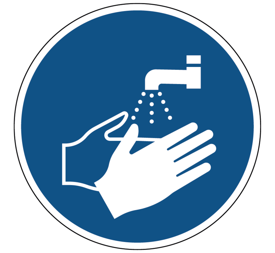 Handen wassen verplicht gebodspictogram