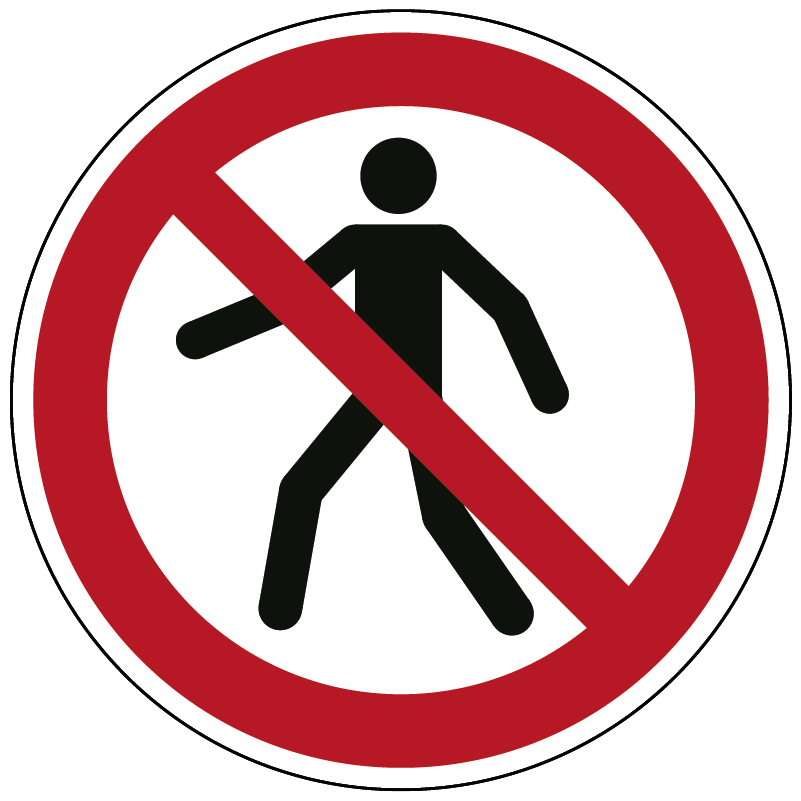 Verboden voor voetgangers - Ø 100 mm - Kunststof bord