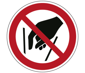 Verboden in vergaarbak te grijpen