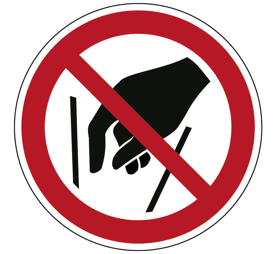 Verboden in vergaarbak te grijpen pictogram
