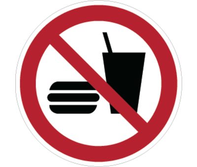 Eten en drinken verboden pictogram