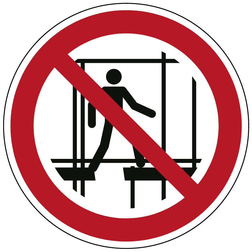 Verboden een onafgewerkte stelling te gebruiken - Ø 100 mm - Kunststof bord