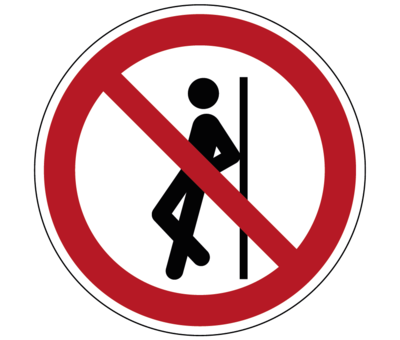 Tegenaan leunen verboden pictogram