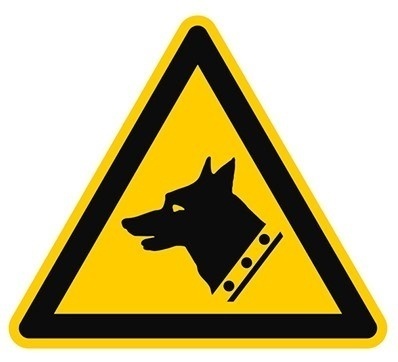 waakhond waarschuwingspictogram - 100 mm breed - Kunststof bord