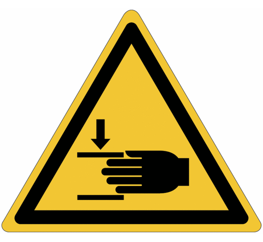 Handbeklemming waarschuwingspictogram 