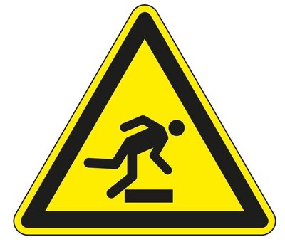 Struikelgevaar waarschuwingspictogram 