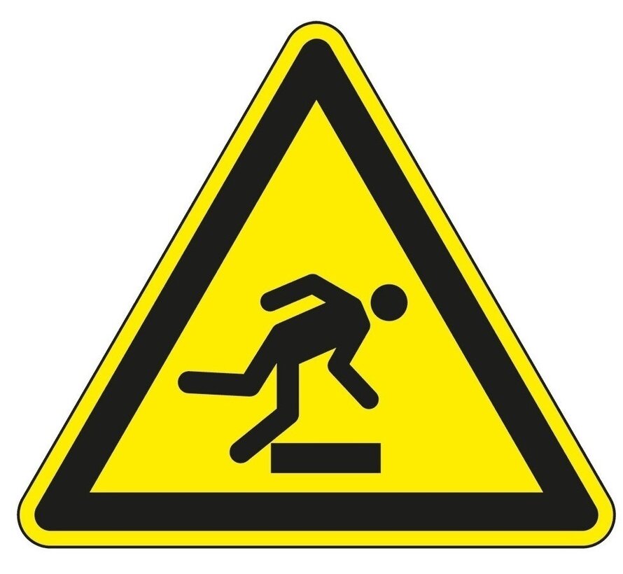 Struikelgevaar waarschuwingspictogram 