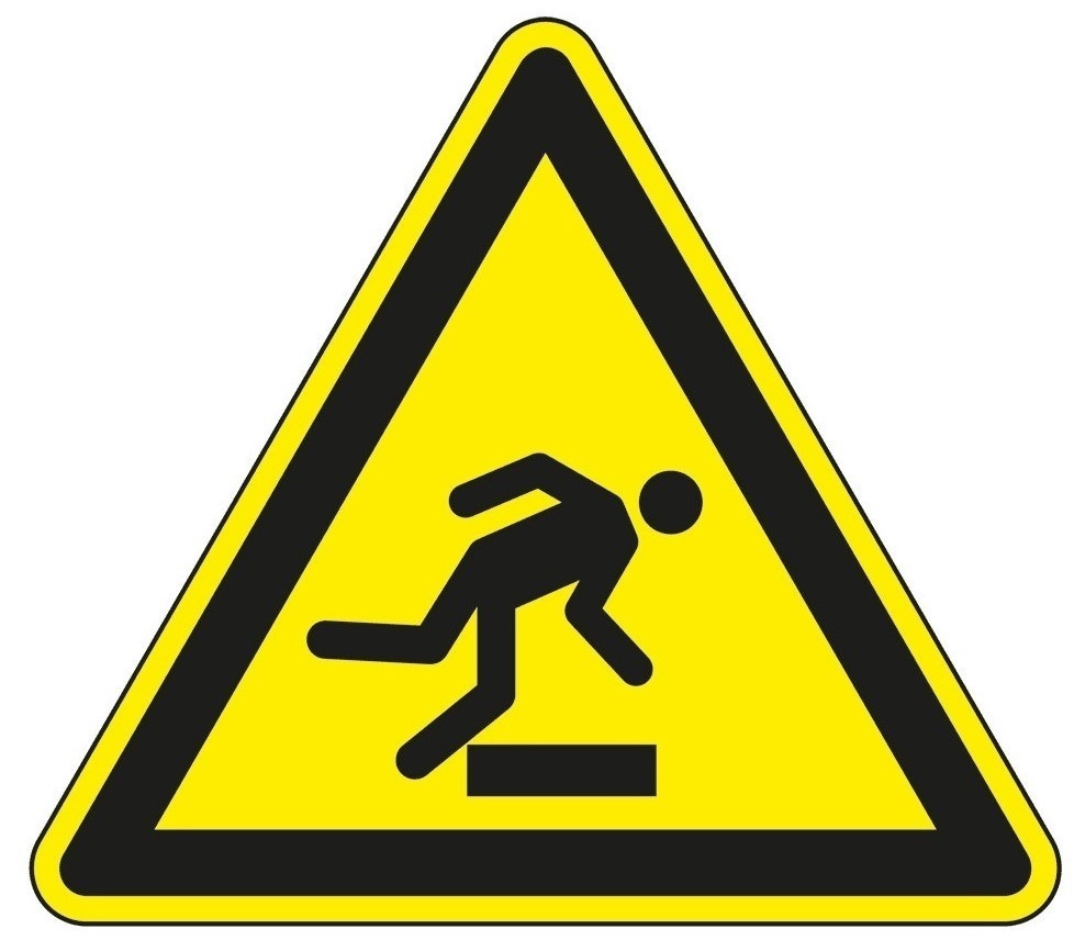 struikelgevaar waarschuwingspictogram - 100 mm breed - Kunststof bord