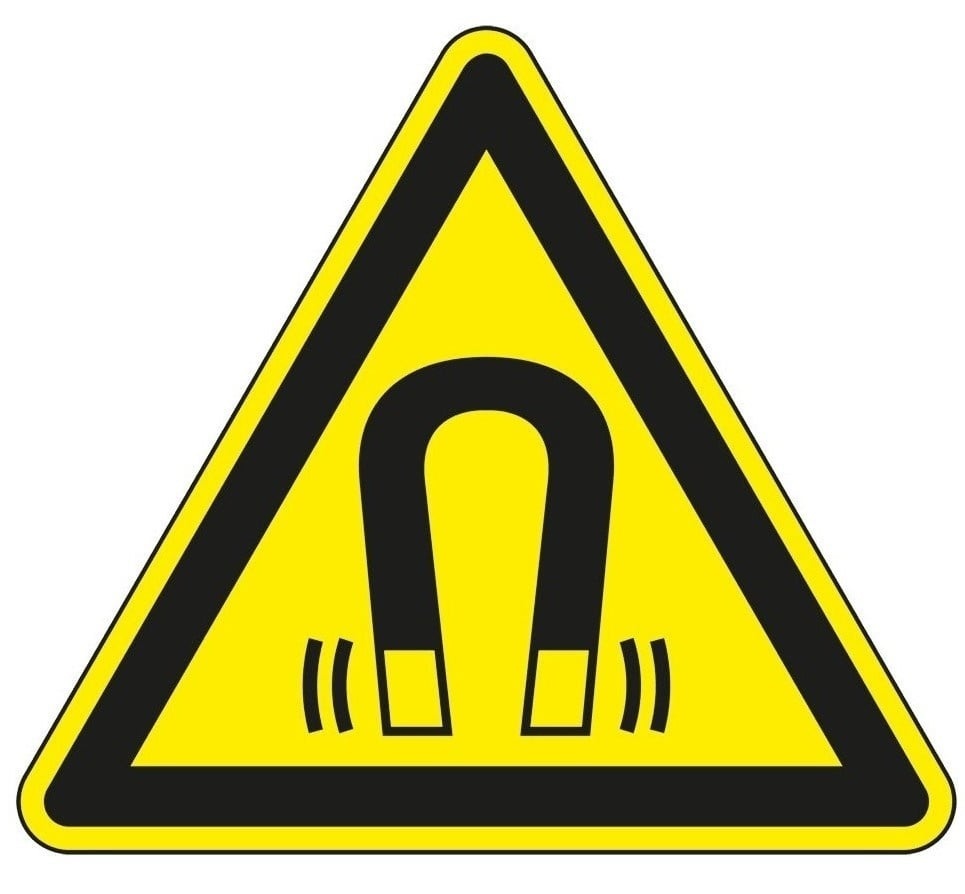 Sterk magnetisch veld waarschuwingspictogram is - 100 mm breed - Kunststof bord