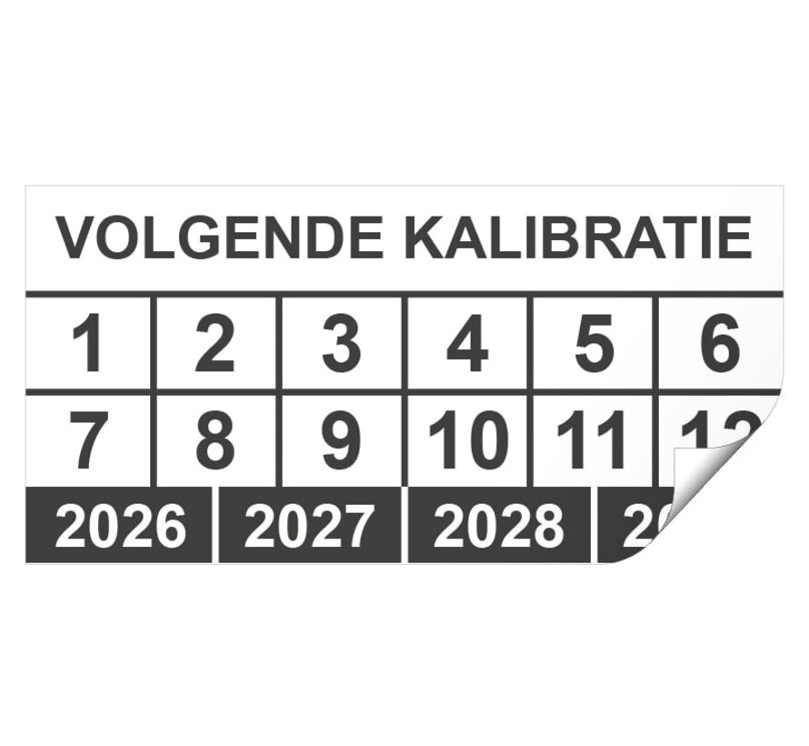 Keuringssticker volgende kalibratie rechthoek