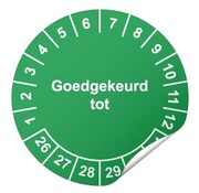 Keuringssticker Goedgekeurd tot