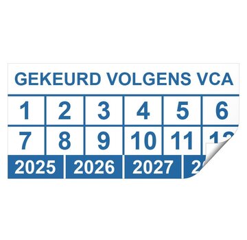 Keuringssticker gekeurd volgens VCA rechthoek