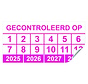 Keuringssticker gecontroleerd op rechthoek 100 stuks  of meer