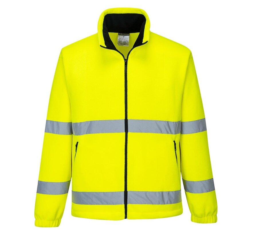 Reflecterende jas fleece geel