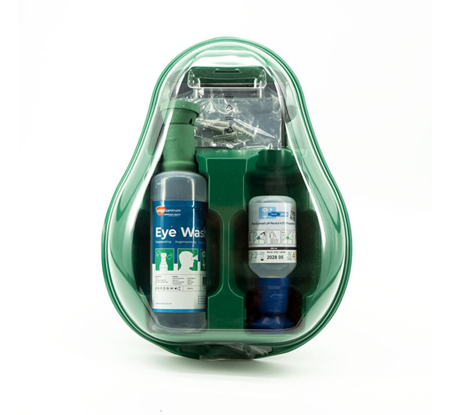 Oogspoelstation met 1 x 500 ml + 1 x 200 ml oogspoelflessen