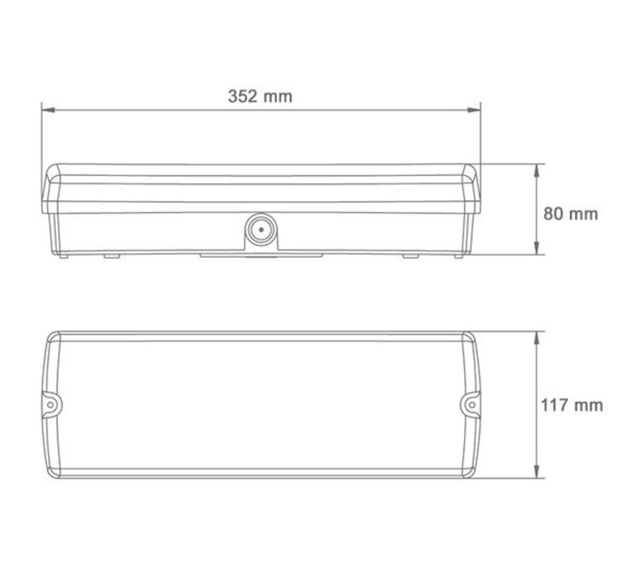 Normlights Bulkhead opalen kap 352x117x80mm