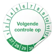 Keuringssticker Volgende controle op