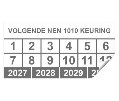 Arbowinkel Keuringssticker volgende NEN 1010 keuring rechthoek