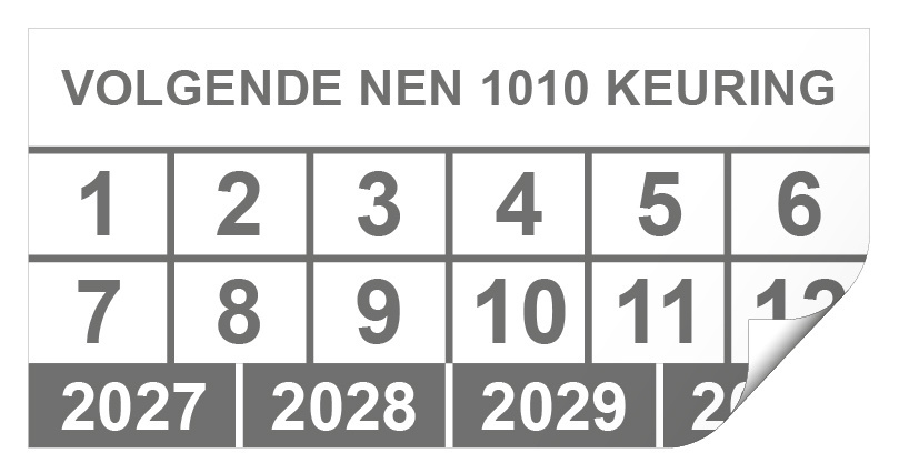 Keuringssticker volgende NEN 1010 keuring rechthoek 50 x 25 mm - 1000 stuks (op rol)