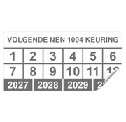 Keuringssticker volgende NEN 1004 keuring rechthoek