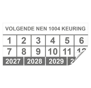 Keuringssticker volgende NEN 1004 keuring rechthoek
