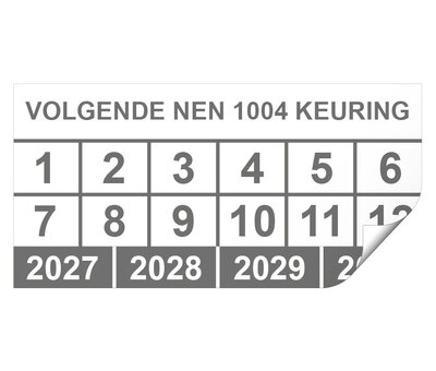 Keuringssticker volgende NEN 1004 keuring rechthoek