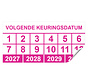 Keuringssticker volgende keuringsdatum rechthoek