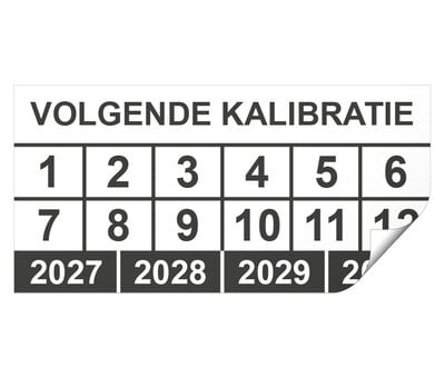 Keuringssticker volgende kalibratie rechthoek