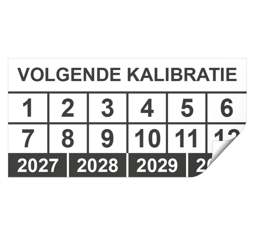Keuringssticker volgende kalibratie rechthoek
