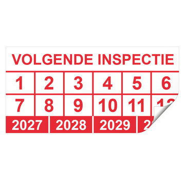 Arbowinkel Keuringssticker volgende inspectie rechthoek