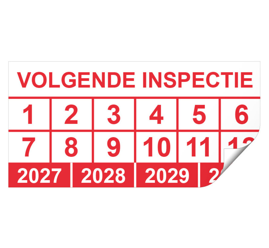 Keuringssticker volgende inspectie rechthoek