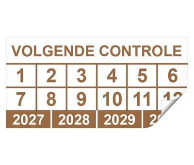 Keuringssticker volgende controle rechthoek