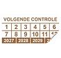 Keuringssticker volgende controle rechthoek