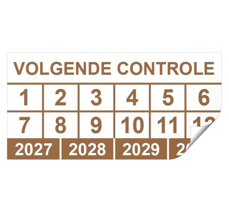 Keuringssticker volgende controle rechthoek