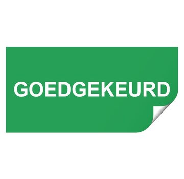Arbowinkel Keuringssticker goedgekeurd zonder datum rechthoek
