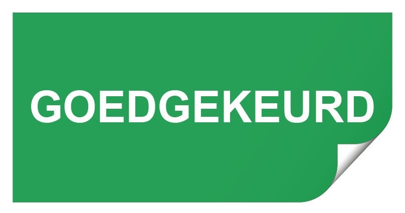 Keuringssticker goedgekeurd zonder datum rechthoek 50 x 25 mm - 1000 stuks (op rol)