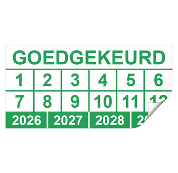 Keuringssticker goedgekeurd rechthoek