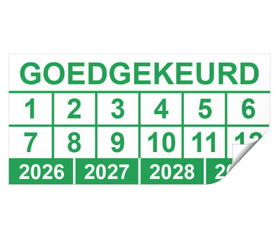 Keuringssticker goedgekeurd rechthoek