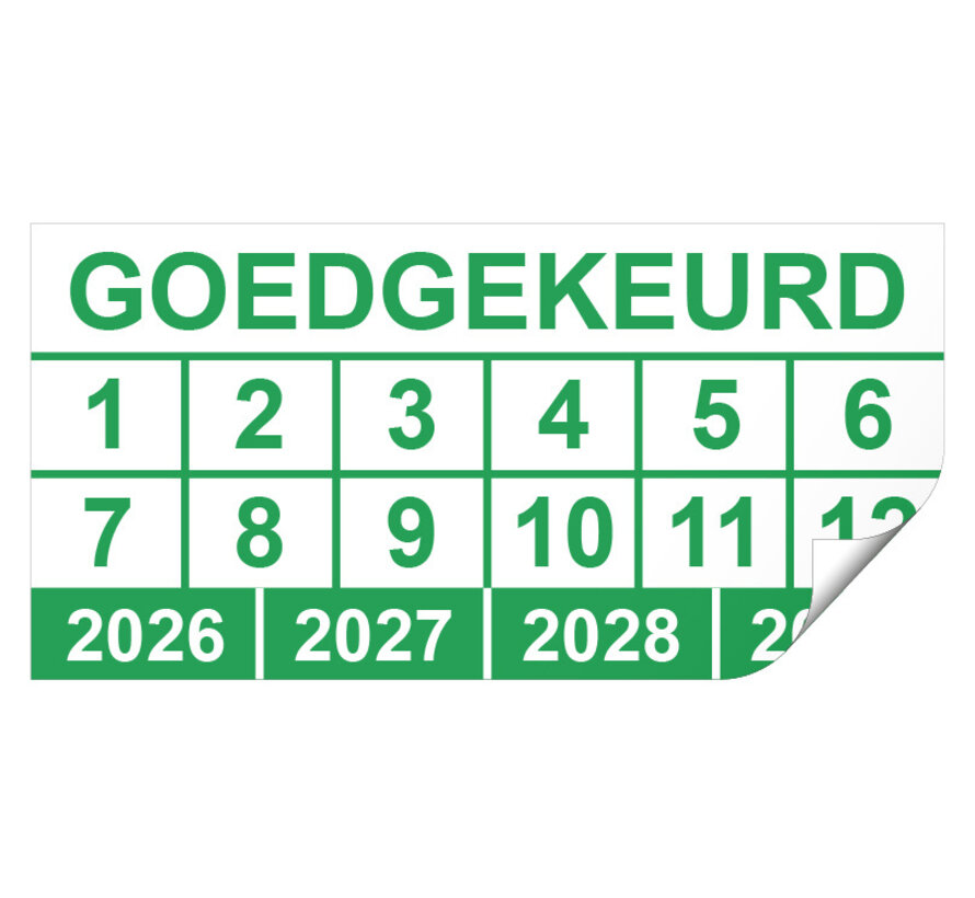 Keuringssticker goedgekeurd rechthoek