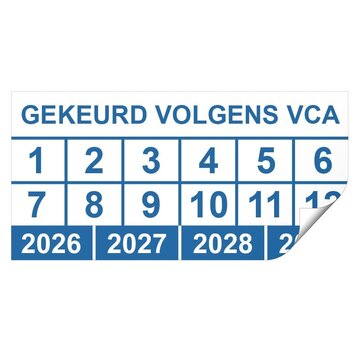 Keuringssticker gekeurd volgens VCA rechthoek